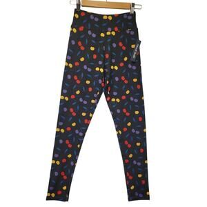 NWT ModCloth Keeping It Cardio Leggings Cherry Print Work Out Retro Yoga Size XS